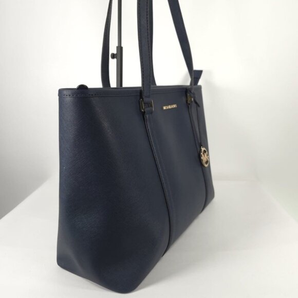 MICHAEL KORS LEATHER LOGO Navy Sady Large Tote Bag IM-1904 F19 35T7GD4T7L 406 - Picture 3 of 16